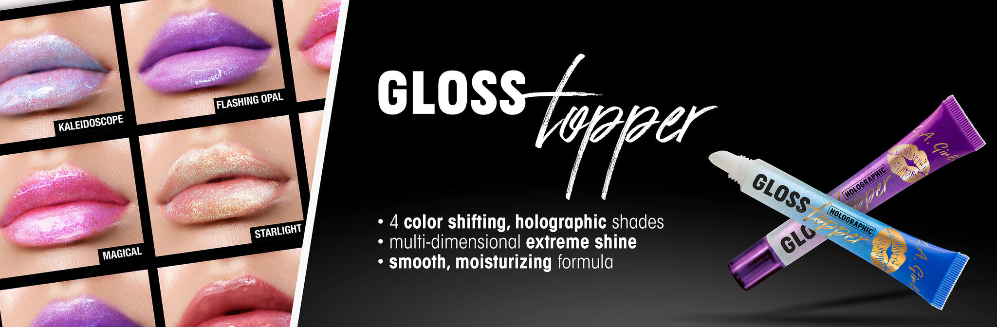 LAG Holographic Gloss Topper web banner landing promo