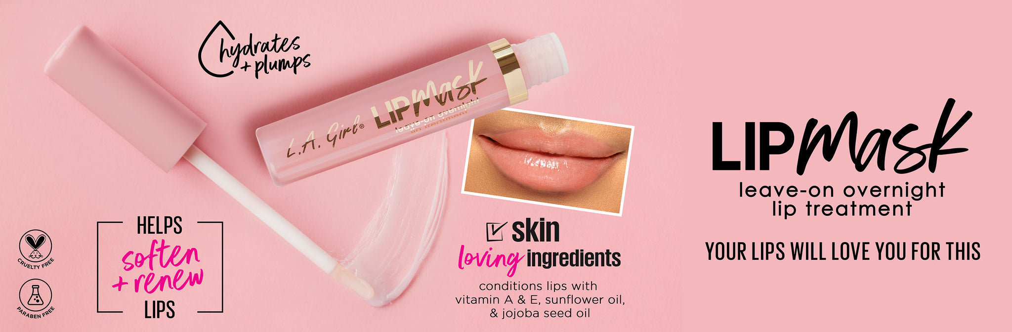 LAG lip mask web banner landing page promo