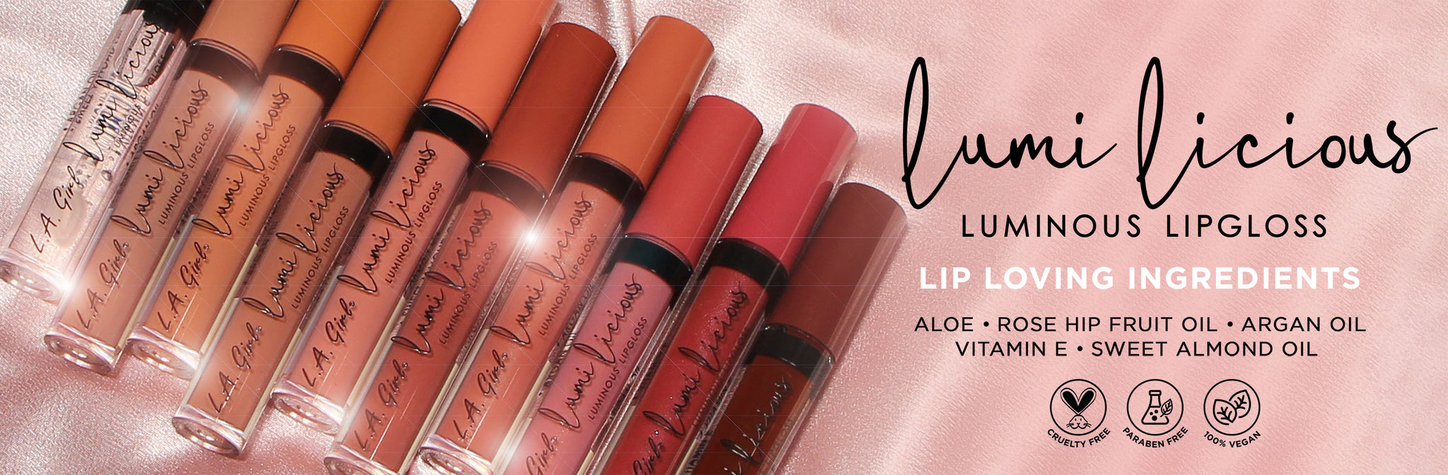 LAG lumilicious lipgloss web banner landing page promo