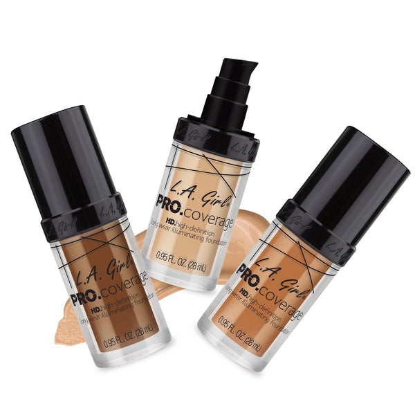 L.A. Girl PRO.Coverage HD Long Wear Illuminating Liquid Foundation, Coffee - 28 ml bottle