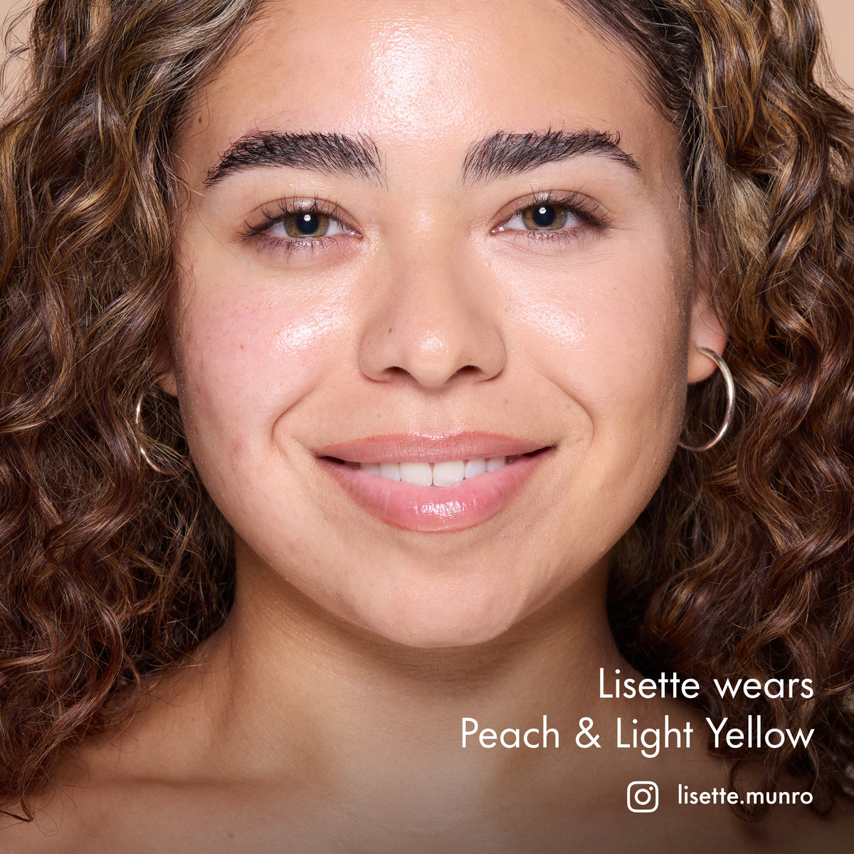 Lisette wearing blended HD PRO.Conceal Peach and Light Yellow.