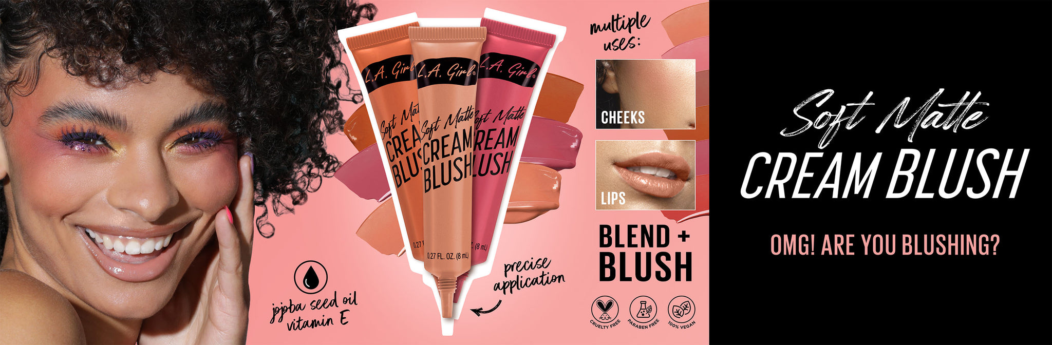 LAG cream blush web banner landing page promo