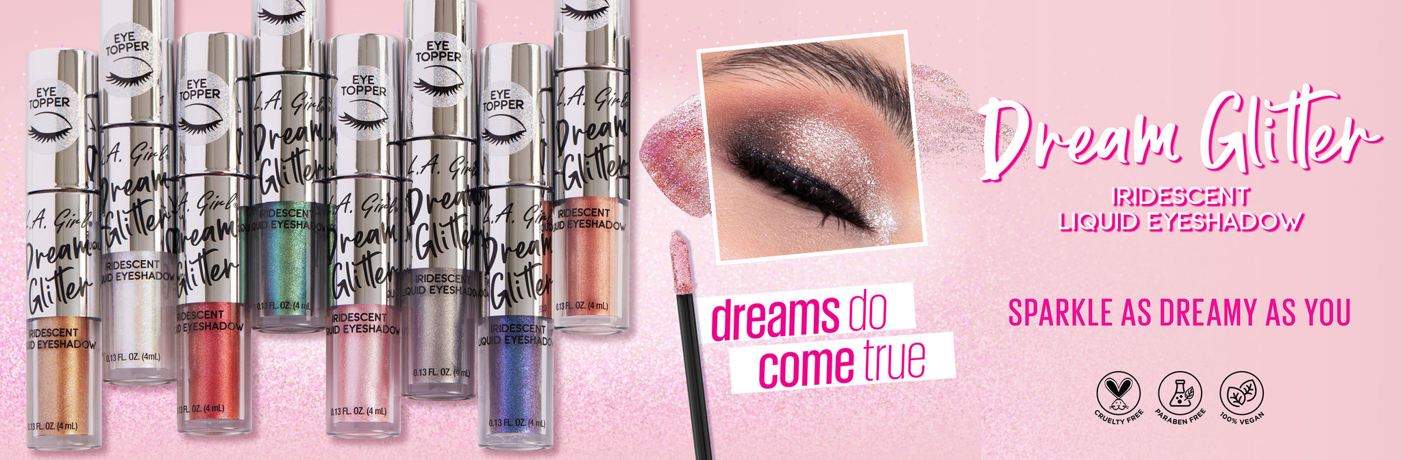 LAG dream glitter web banner landing page promo