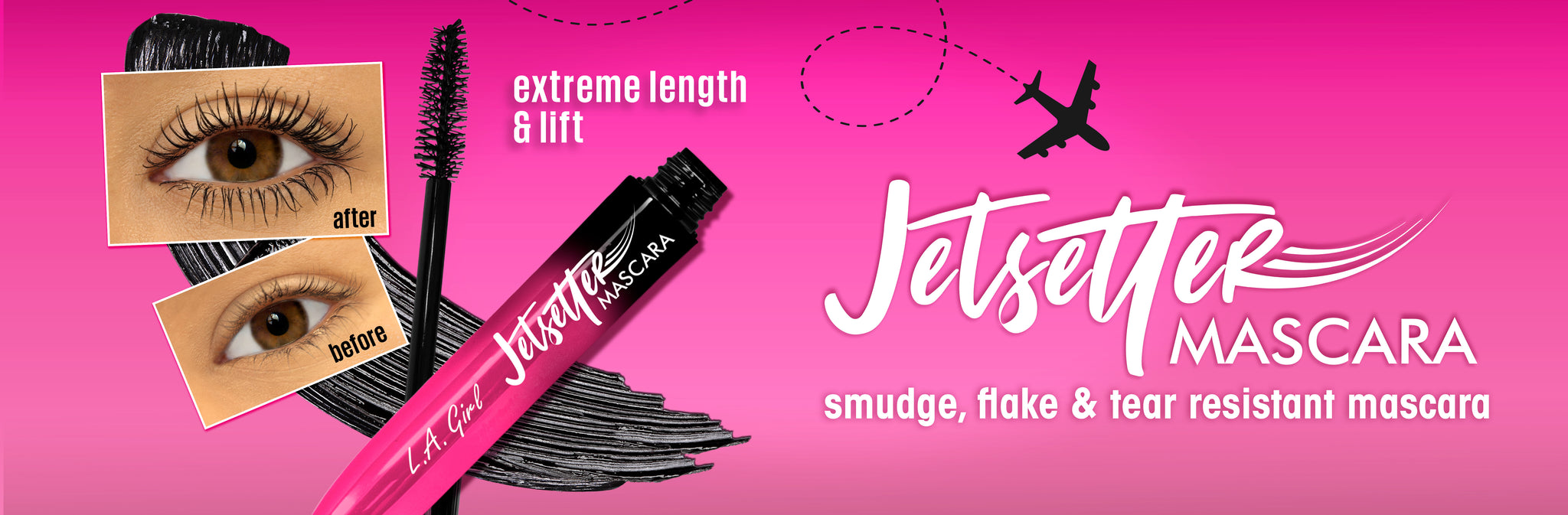 LAG jetsetter mascara web banner landing page promo