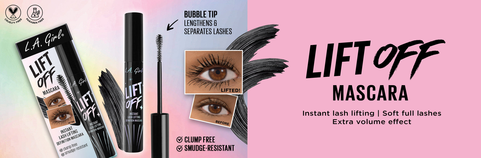 LAG lift off mascara web desktop banner V2 promo
