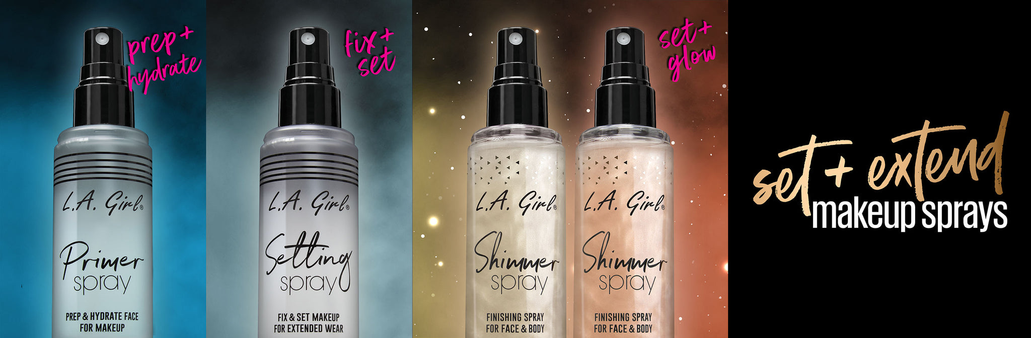 LAG setting sprays web banner landing page promo